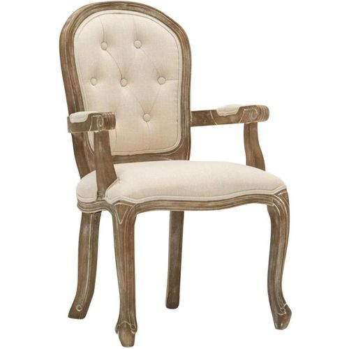 Fauteuil de style francais avec haut dossier et revetement lin structure en bois patinée VILLANDRY - 3S. x Home - Modalova