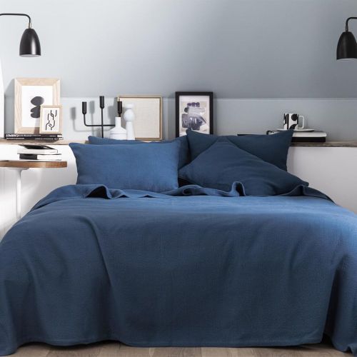 Couvre lit uni en coton 260 x 240 cm, POÈME Odysée - Essix - Modalova