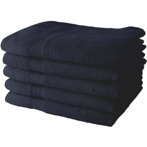 Lot de 5 Draps de Bain 70x130 cm 100% Coton - Navy - Today - Modalova