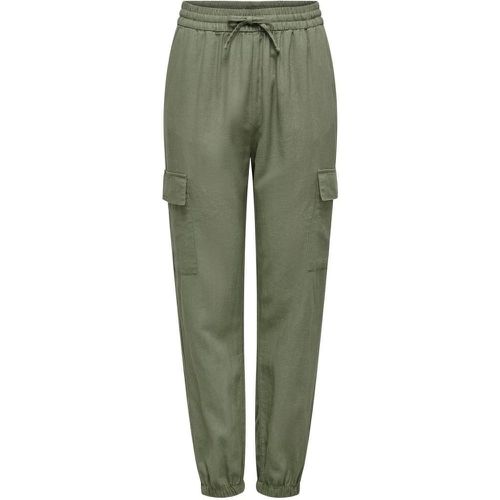 Pantalon cargo vert en lin Nea - Only - Modalova