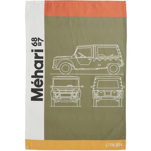 Torchon imprimé en coton, CITROËN MEHARI- moyen-50 x 75 cm - Coucke - Modalova