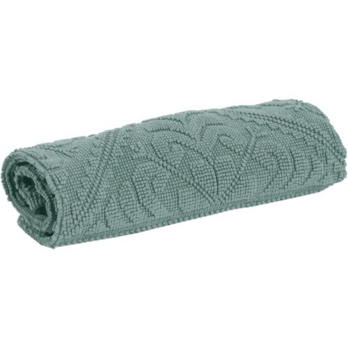 Tapis de bain uni Enzo Vert de gris 70 x 140 - Maison Vivaraise - Modalova