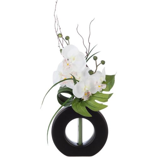 Composition orchidées noire et rose Vase noir - 3S. x Home - Modalova