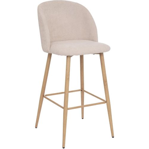 Chaise de bar Céleste beige lin, velours côtelé, pieds métal imitation chêne - 3S. x Home - Modalova