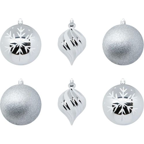 Set 6 boules Argent et blanc - 3S. x Home - Modalova