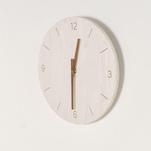 Horloge contreplaquée ronde - Simplicity - Factory - Modalova