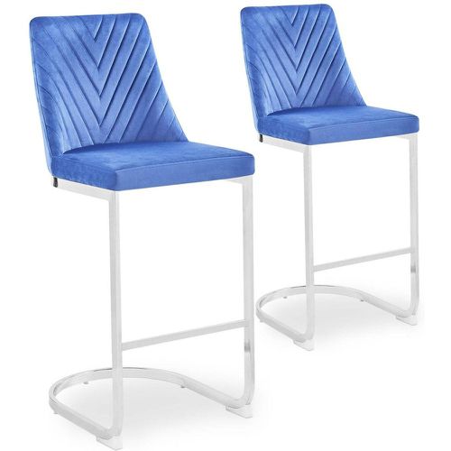 Lot de 2 chaises de bar design Mistigri Velours - 3S. x Home - Modalova