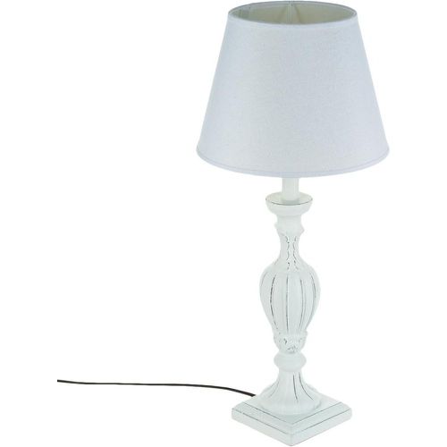 Lampe en bois patiné blanc H56 - 3S. x Home - Modalova