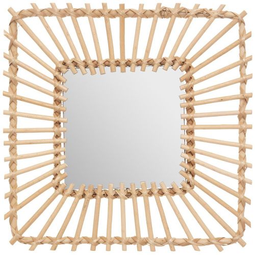 Miroir carré en rotin 40x40 beige - 3S. x Home - Modalova
