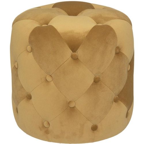 Pouf Adriana ocre en velours - 3S. x Home - Modalova