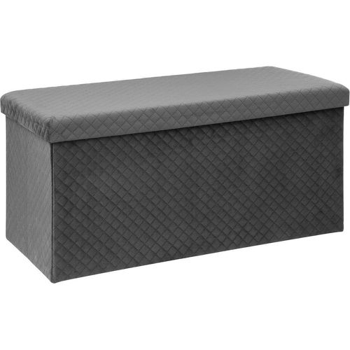 Pouf double pli gris en velours - 3S. x Home - Modalova