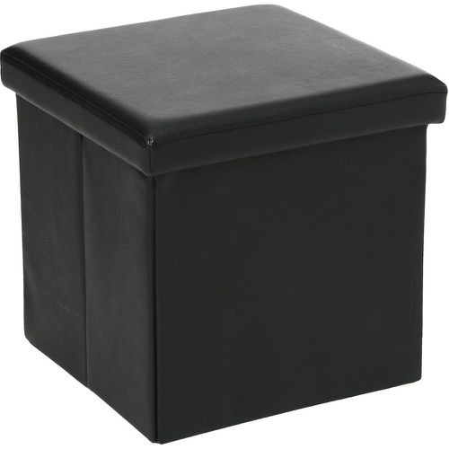 Pouf pliant carré PVC noir 38x38 - 3S. x Home - Modalova