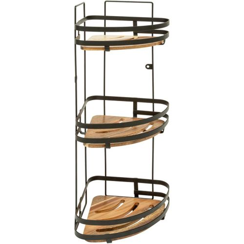 Étagère de douche d'angle Blackacia 3 niveaux en acacia - 3S. x Home - Modalova