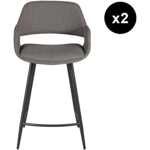 Lot de 2 chaises pour plan de travail tissu chevron gris - 3S. x Home - Modalova