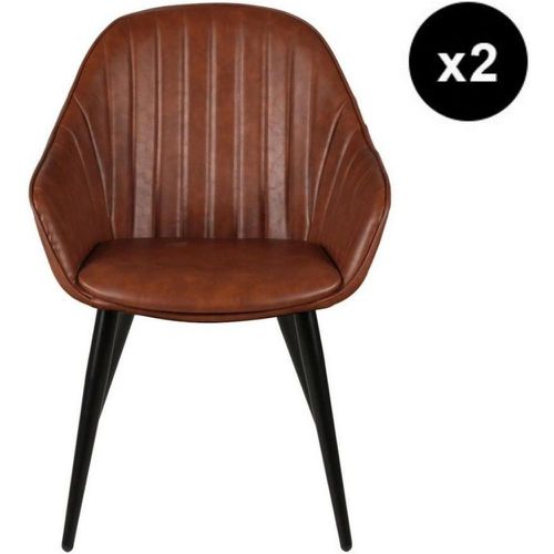Lot de 2 fauteuils marron vintage - 3S. x Home - Modalova