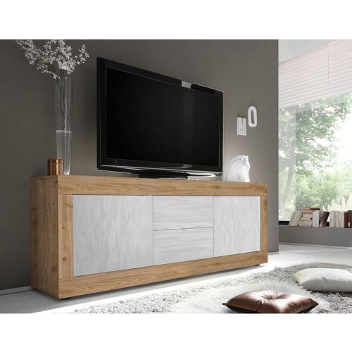 Meuble TV 2 portes et 2 tiroirs BASIC décor marbre - 3S. x Home - Modalova