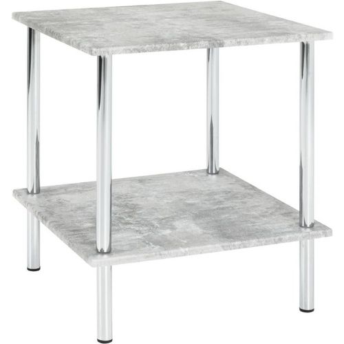 Table d'appoint avec plateau carré en bois et structure en acier chromé - 3S. x Home - Modalova