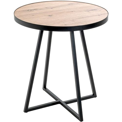 Table d'appoint métal laqué plateau décor chêne - 3S. x Home - Modalova