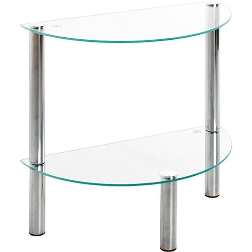 Table d'appoint 2 niveaux avec plateau demi lune en verre - 3S. x Home - Modalova