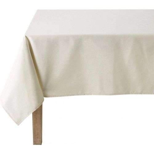 Nappe ronde unie en coton, traitée Teflon, Made in France, CAMBRAI, Blanc cassé - Coucke - Modalova