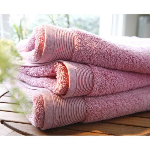 Serviette de bain micro-coton 600 gr/m² Bois de rose - Blanc des Vosges - Modalova