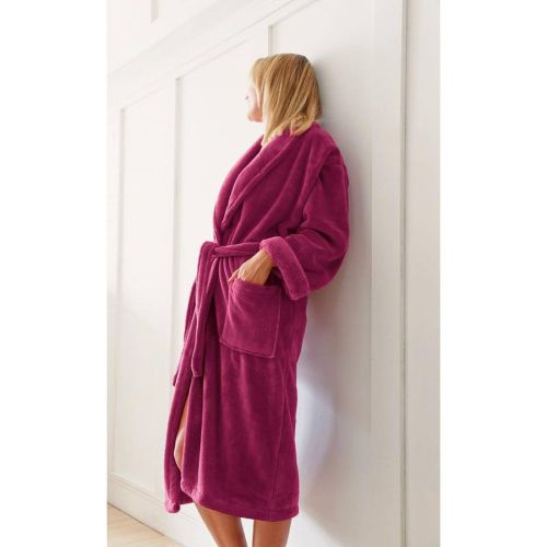 Peignoir bain col châle microfibre 275 grm² unisexe Athéna - Blanc des Vosges - Modalova