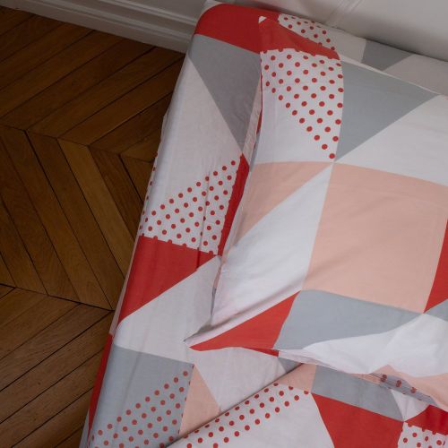 Drap-housse en coton TRIGONE - Rose - 3S. x Collection (Nos Imprimés) - Modalova