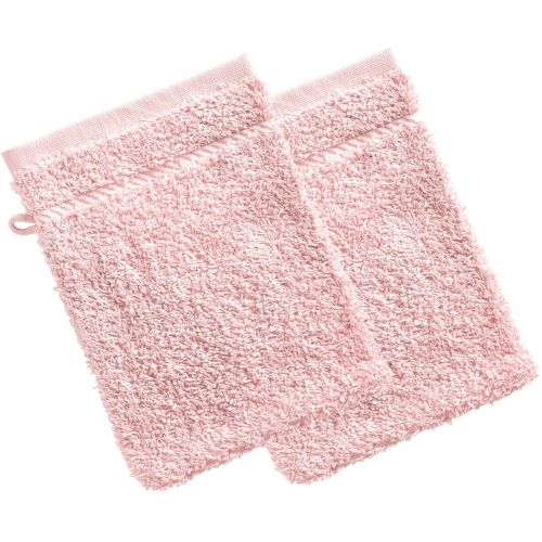 Lot de 2 gants de toilette CLAIRE poudré en coton - Becquet - Modalova