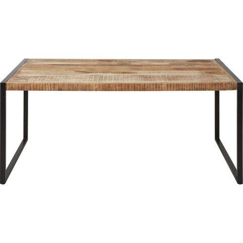 Table de repas en bois mango plateau 6cm d'épaisseur et pieds en metal noir MADRAS - 3S. x Home - Modalova