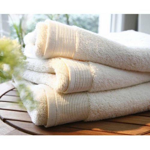 Serviette de bain micro-coton 600 gr/m² Ivoire - Blanc des Vosges - Modalova