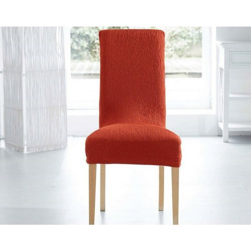 Housse de chaise extensible tissage en relief - Terracotta - Becquet - Modalova