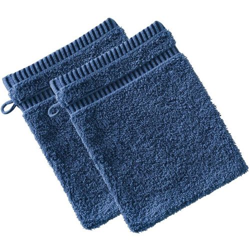 Lot de 2 Gants de toilette en coton BANDESECHELLE marine - Becquet - Modalova