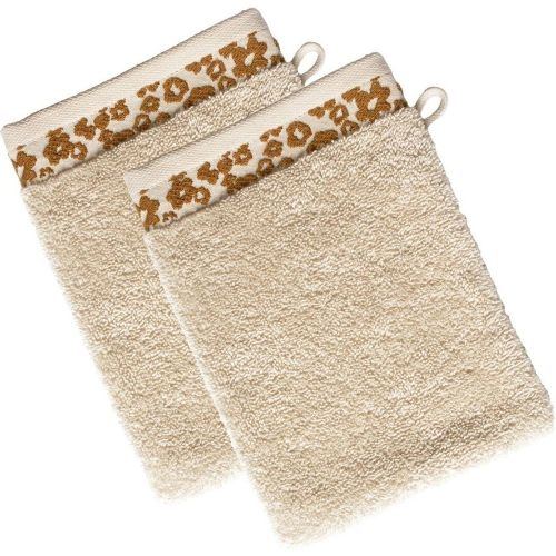 Lot de 2 Gants de toilette en coton mastic LEOSERV - Becquet - Modalova