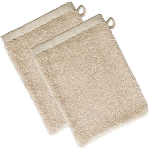 Lot de 2 gants de toilette 480g/m² SAMIA sable 15 x 21 cm - Becquet - Modalova