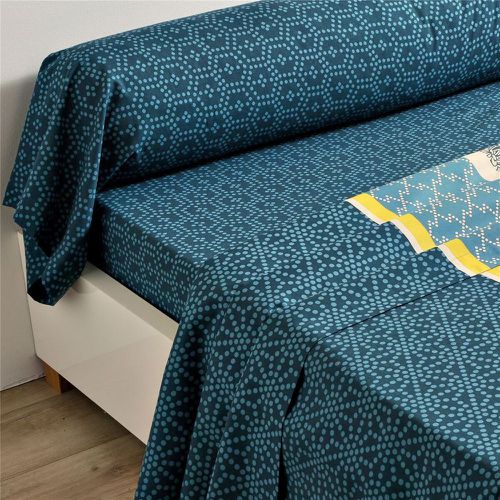 Drap plat rayures et petit micro-motif bleu variés - Becquet - Modalova