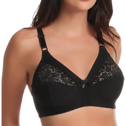 Soutien-gorge sans armatures noir en coton - Jolidon - Modalova