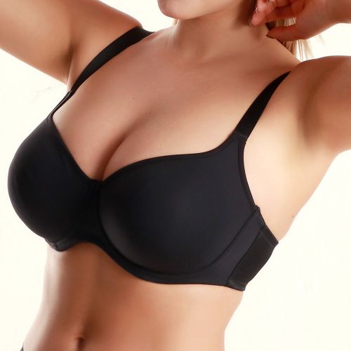 Soutien-gorge emboitant en coton avec armatures noir - Jolidon - Modalova