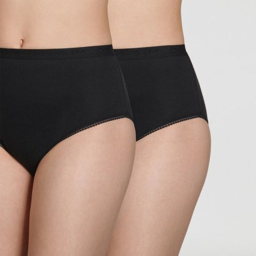 Lot de 2 culottes taille haute Noir en coton - Dim - Modalova