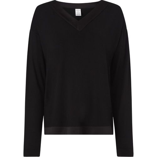 Pull col V noir en coton modal - Calvin Klein Underwear - Modalova