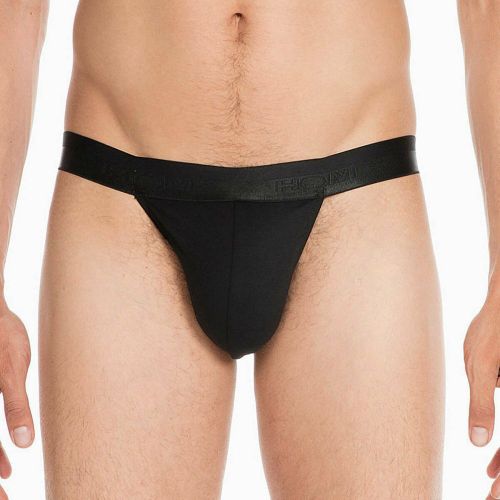 Slip échancré me en coton et modal noir - HOM - Modalova