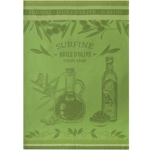 Torchon imprimé en jacquard de coton, BOUTEILLE HUILE - Coucke - Modalova