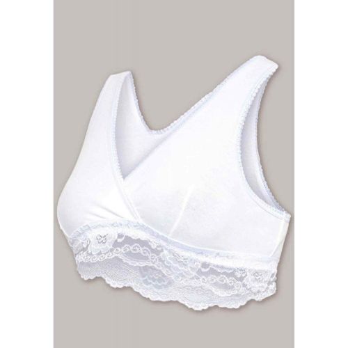 Soutien-gorge de grossesse et allaitement cache-c?ur - Blanc en coton - carriwell - Modalova
