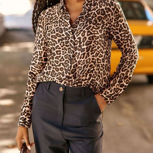 Chemisier CHIARA leopard en viscose - La Petite Etoile - Modalova