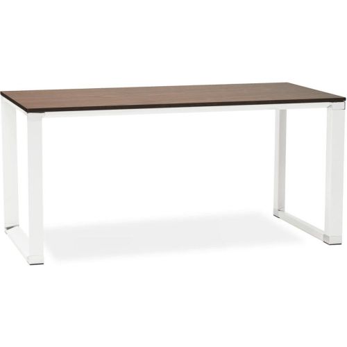 Bureau droit design 'XLINE' en bois finition Noyer et métal - ALTEREGO - Modalova
