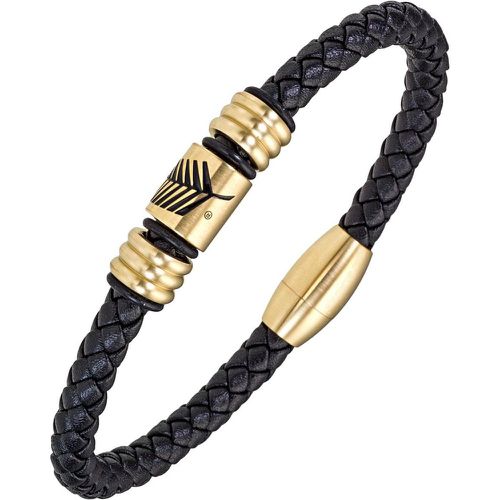 Bracelet pour homme en cuir noir - All Blacks Bijoux - Modalova