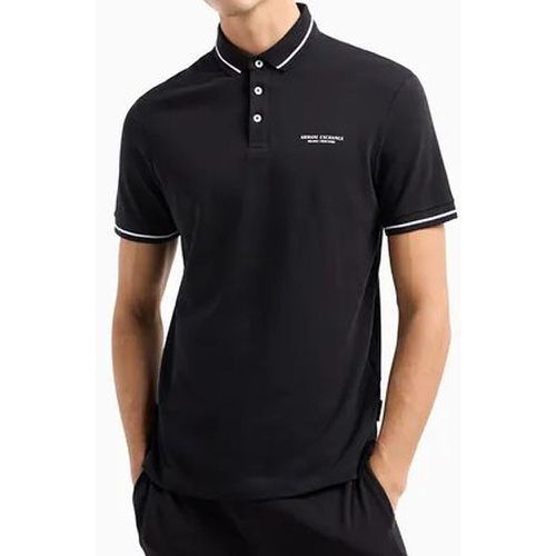 Polo en coton noir - Armani Exchange - Modalova