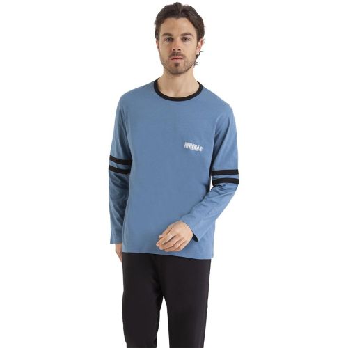 Pyjama long col rond Ecopack Construction en coton - Athena - Modalova