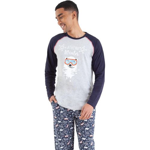 Pyjama long col rond Family en coton - Athena - Modalova