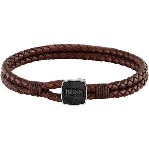 Bracelet Seal - 1580048M Cuir, Acier - Boss Bijoux - Modalova