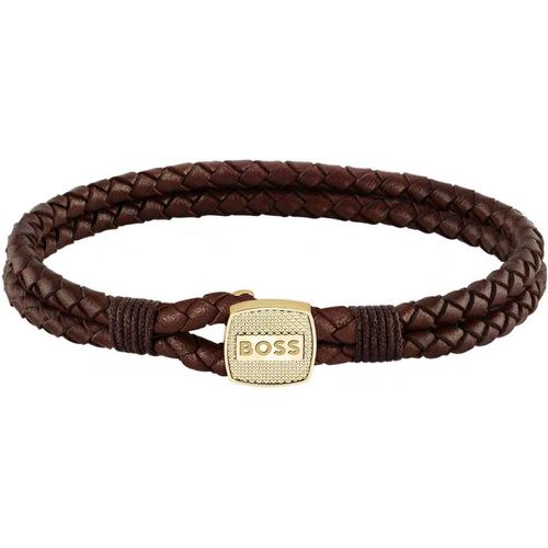 Bracelet Seal - 1580667M Cuir, Acier - Boss Bijoux - Modalova